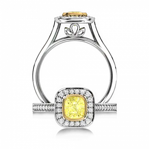 Fancy Yellow Diamond Georgian Ring Png