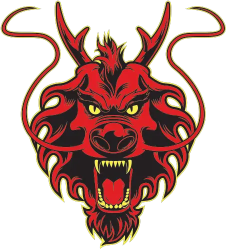 Printed Vinyl Red Dragon Head Illustration Png Dragon Head Png