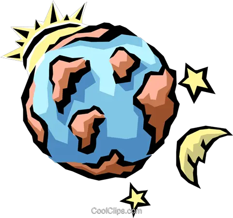 Download Earth Sun Moon U0026 Stars Royalty Free Vector Clip Sun And Moon Earth Illustration Png Sun And Moon Png