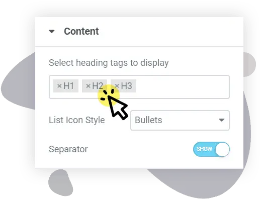 Add Table Of Contents In Elementor With Least Efforts Dot Png Add List Icon