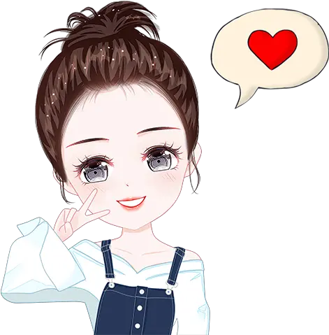 Wastickerapps Cute Anime Stickers Amazonin Appstore For Korean Cute Girl Stickers Png Cute Anime Transparent