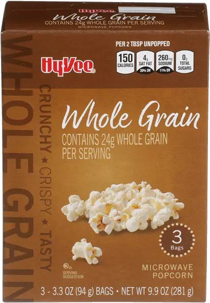 Hy Vee Whole Grain Microwave Popcorn 333 Oz Bags Hyvee Whole Grain Microwave Popcorn Png Popcorn Transparent