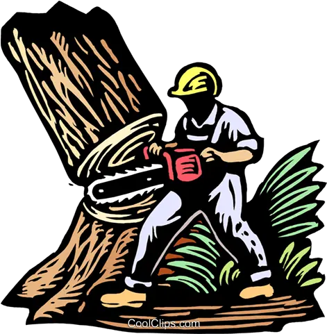 Logger Cutting Down Tree Royalty Free Vector Clip Art Tree Service Clip Art Png Tree Illustration Png