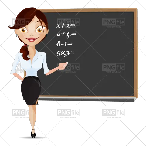 Teaching Maths Cartoon Character Png Photo 490 Pngfile Woman Clipart Png Teacher Png