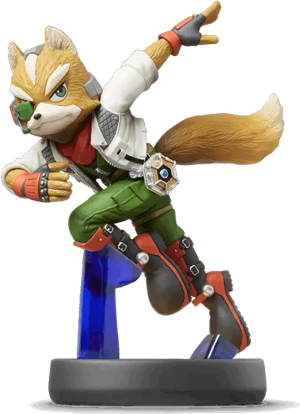 Nintendo Amiibo Super Smash Bros Fox Mcloud Character Figure Preowned Star Fox Amiibo Png Nintendo Characters Png