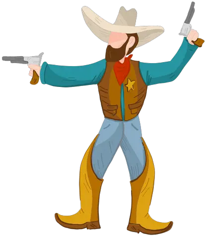 Sheriff With Two Guns Transparent Png U0026 Svg Vector File Sheriff Transparent Cartoon Gun Png