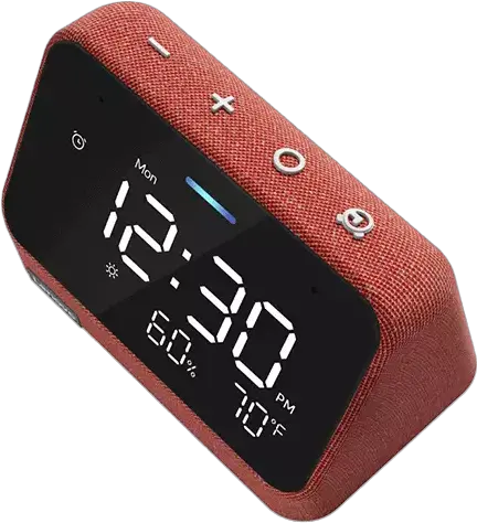 Smart Clock Essential With Alexa Built In Clay Red Lenovo Us Led Display Png Red Question Mark On Windows User Icon