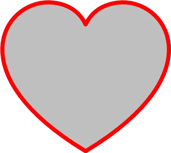 Gray Heart With Red Outline Vector Printable Love Heart Shape Png Heart Outline Transparent