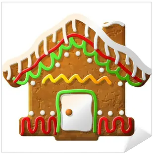 Sticker Gingerbread House Decorated Colored Icing Pixersus Our Gingerbread House Clip Art Png Gingerbread House Icon