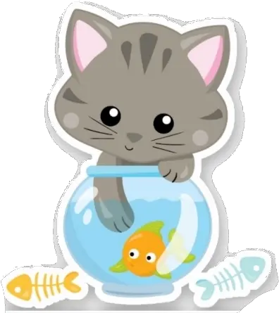 Girly Cute Sticker Pink By Carolynemalan2 Cute Gray Cat Cartoon Kitten Png Cat Toy Icon