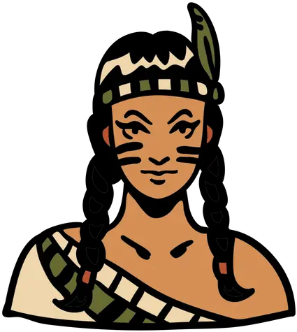 Hand Drawn Indigenous Woman Feather Headdress Transparent Hair Design Png Indian Headdress Png
