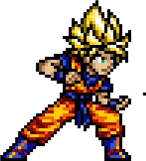 Download Hd Super Saiyan Goku Pixel Art Dragon Ball Goku Pixel Art Png Dragon Ball Transparent