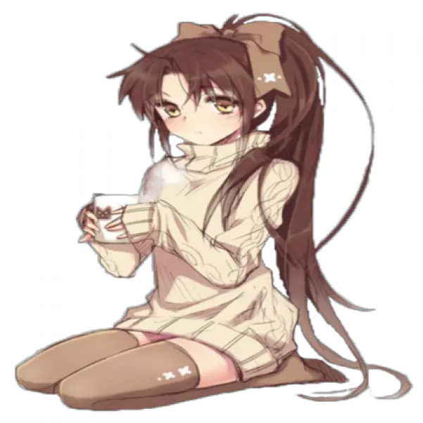 Anime Girl Sitting Png Free Images Anime Girl With Side Ponytail Anime Girl Sitting Png