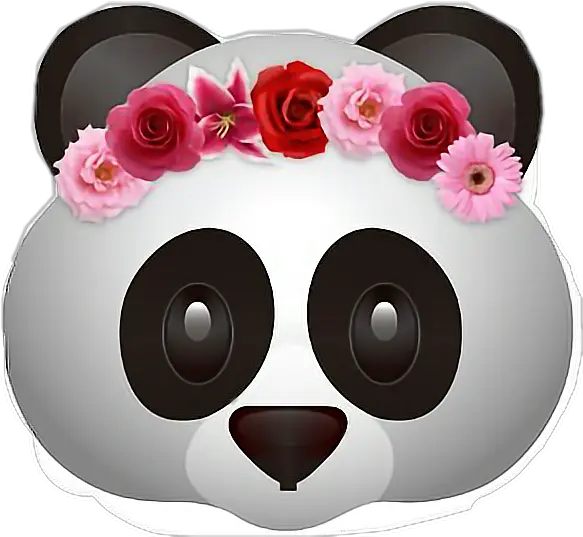 Download Hd Panda Emoji Flower Flower Crown Panda Emoji Png Flower Emoji Png