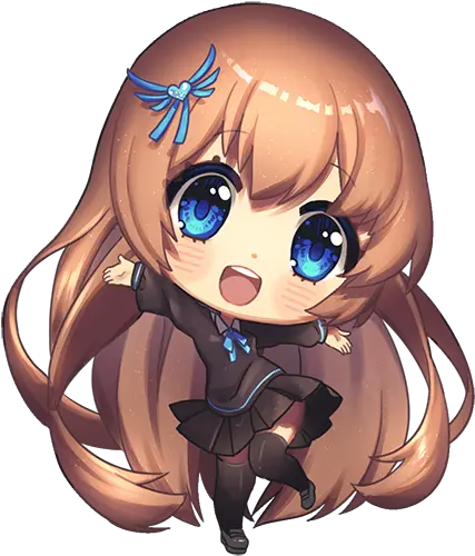 Anime Chibi Girl With Brown Hair And Blue Eyes Download Chibi Anime Girl Brown Hair Blue Eyes Png Brown Hair Png