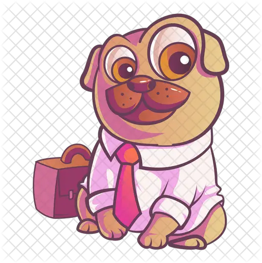 Cute Pug Is Wearing Shirt Icon Png