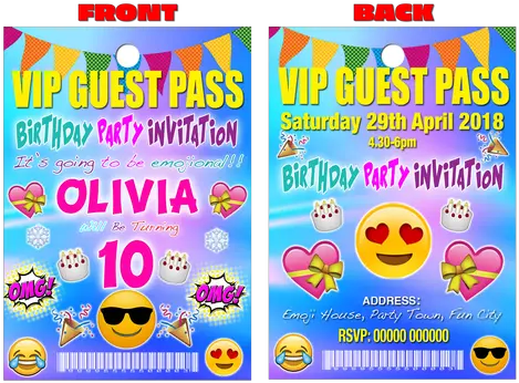 Birthday Emoji Smiley Face Hearts Vip Guest Party Pass Lanyard Grandwazoodesign Clip Art Png House Emoji Png