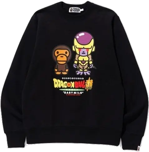 A Bathing Ape X Dragonball Super Golden Frieza Crewneck Black Bape X Dragon Ball Super Png Frieza Png