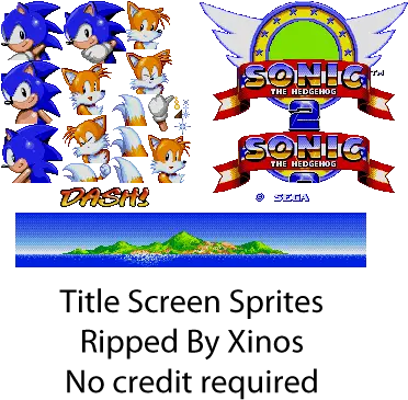 Dash Sonic Sprite Sheet Title Png Sonic The Hedgehog 2 Logo