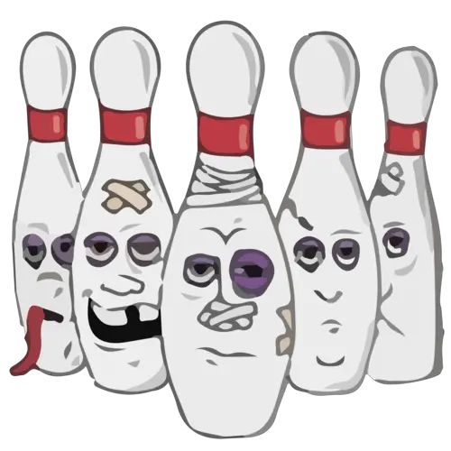 Jpg Black And White Download Bowling Clipart Funny Funny Beat Up Bowling Pins Png Bowling Clipart Png