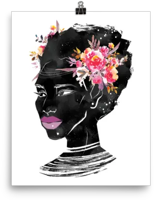 Download Flower Crown Freeform Afro Illustration Png Afro Png