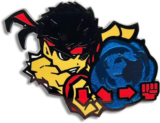 Street Fighter Ryu Power Pin Pin Club Shop The Floor Street Fighter Pin Png Street Fighter Logo Png