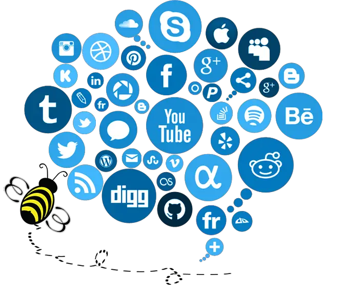 Download Cloud Of Cog Wheels Turning Social Media Marketing Background Png Social Media Logo Png