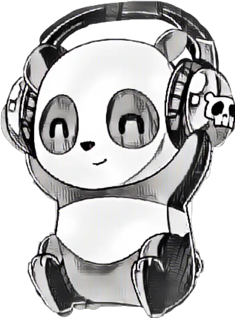 Panda Headphones Music Happypanda Smile Behappy Animals Cool Cartoon Panda With Headphones Png Cartoon Headphones Png