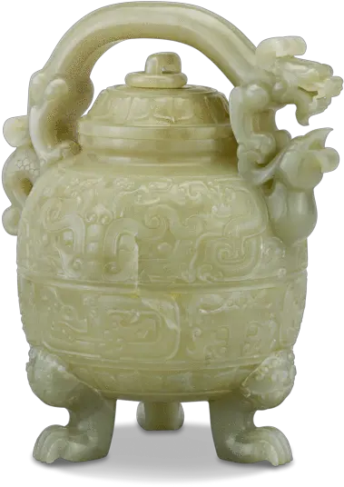 Chinese Dragon And Phoenix Celadon Jade Teapot Ceramic Png Chinese Dragon Transparent