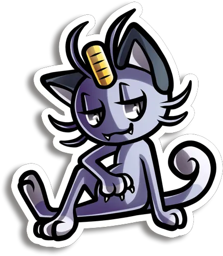 Download Alolan Meowth Vinyl Sticker Cartoon Png Meowth Png