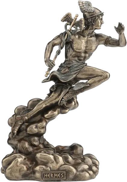 Hermes Running With Caduceus Statue Greek God Statue Hermes Png Greek Statue Png