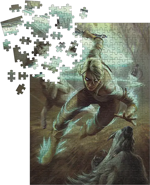 Ciri And The Wolves Ciri And The Wolves Puzzle Png Witcher 3 Png