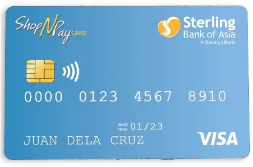 Shopnpay Visa Prepaid Card Sterling Bank Of Asia Contactless Payment Png Visa Card Logo