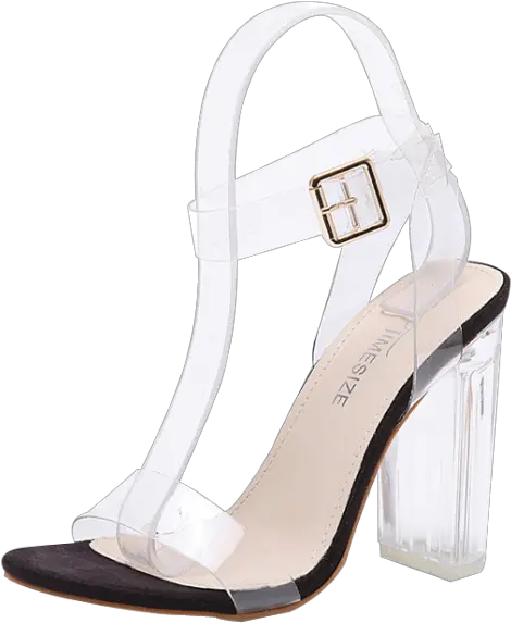 Plastic Clear Heel Sandals Open Toe Png Heel Png