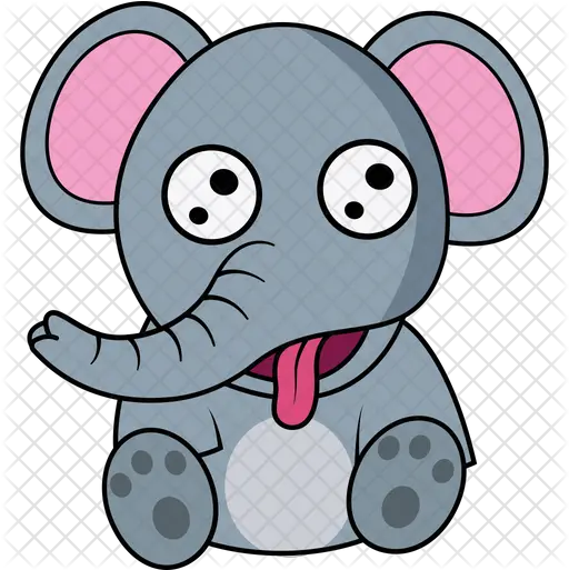 Funny Baby Elephant Icon Elephant Tongue Clipart Png Baby Elephant Png