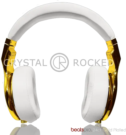Customised By Crystal Rocked With 24ct Gold Gold Headphones Transparent Png Dr Dre Png