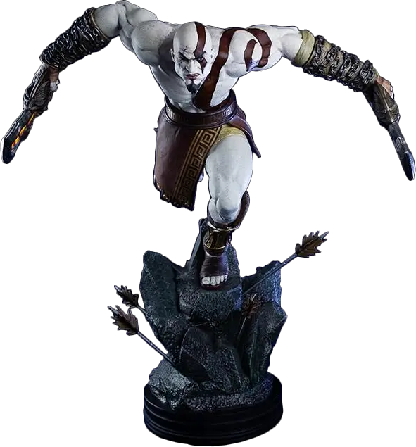 God Of War Lunging Kratos Statue God Of Ascension Png Kratos Transparent