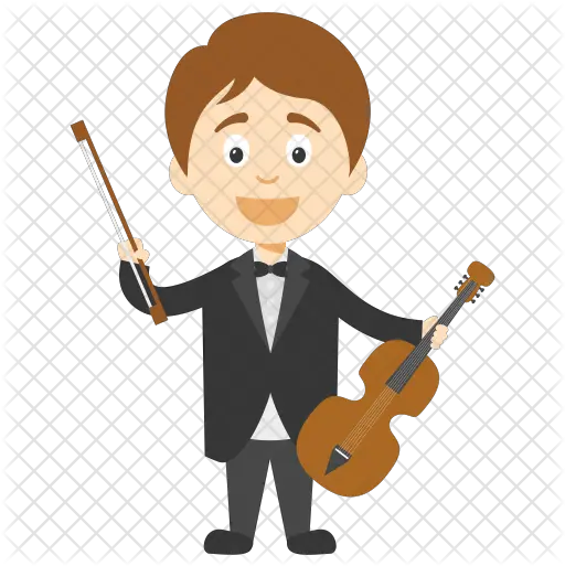 Cartoon Violinist Icon Cartoon Holding A Violin Png Cartoon Guitar Png