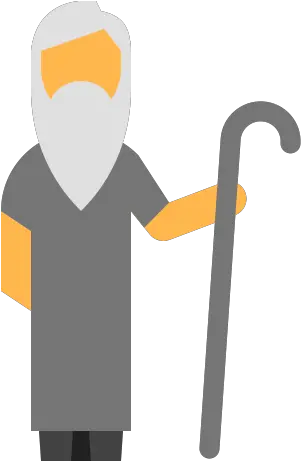 Wise Old Man Icon In Color Style Walking Stick Png Old Person Icon