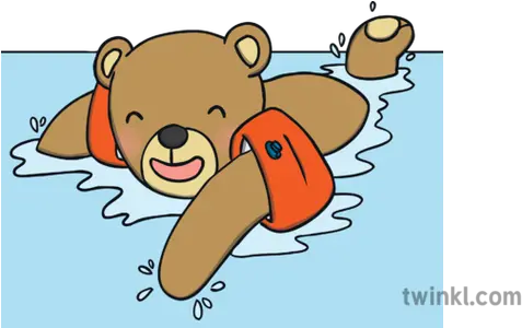 Teddy Bear Swimming Illustration Twinkl Cartoon Png Swimming Clipart Png