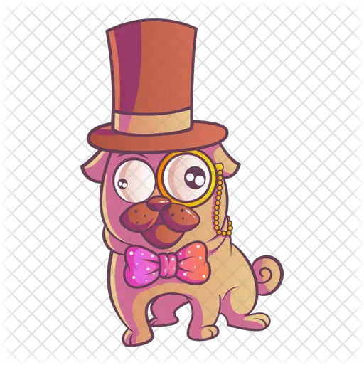 Cute Pug Wearing Hat Icon Costume Hat Png Swag Hat Png