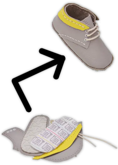 Diy Kit Susu Model Grey X Yellow Soft Sole Baby Shoes Round Toe Png Baby Shoes Png