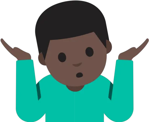 Dark Skin Tone Emoji Black Shoulder Shrug Emoji Png Boy Emoji Png