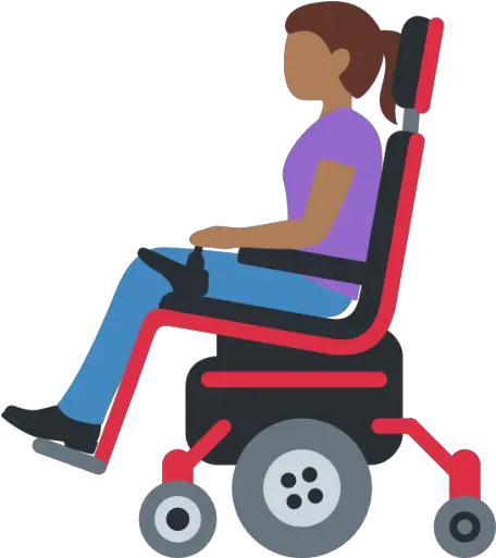 Woman In Motorized Wheelchair Medium Dark Skin Tone Icon Man In Motorized Wheelchair Emoji Png Wheelchair Icon