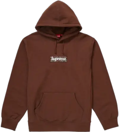 Supreme Bandana Box Logo Hooded Sweatshirt Brown U2013 Dropout Brown Supreme Hoodie Dhgate Png Supreme Logo Transparent