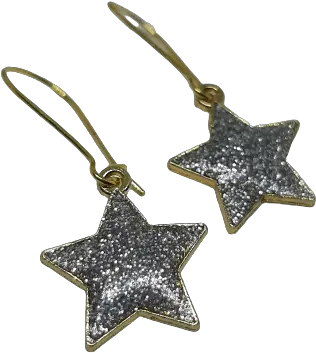 Glitter Star Gold Earrings White Magician Pikeru Png Glitter Star Png