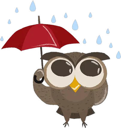 Download Hd Message Clipart Cute Owl Owl With Umbrella Owl Umbrella Clipart Png Cute Owl Png