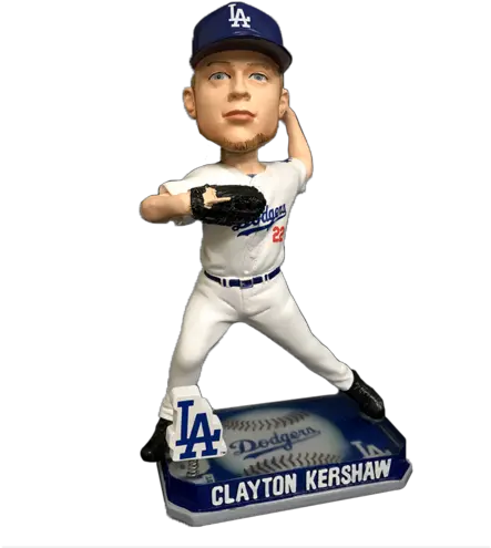 Foco Kershaw Dodgers Springy Logo Bobblehead Heh0514 Baseball Glove Png Dodgers Logo Image