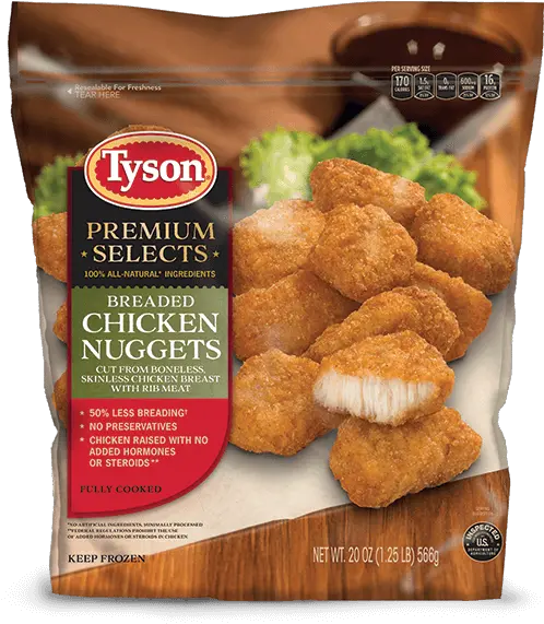 Premium White Meat Chicken Nuggets Tyson Brand Tyson All Natural Chicken Nuggets Png Chicken Nugget Transparent