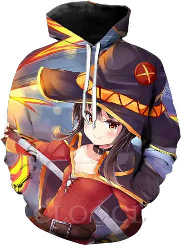 Classic Anime Girl Megumin Konosuba Hoodies 3d Print Men Konosuba Anime Background Png Megumin Transparent